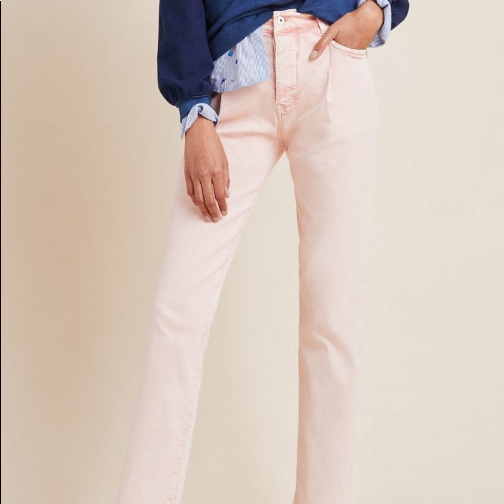 Anthropologie (Pilcro) salmon pink Capri pants